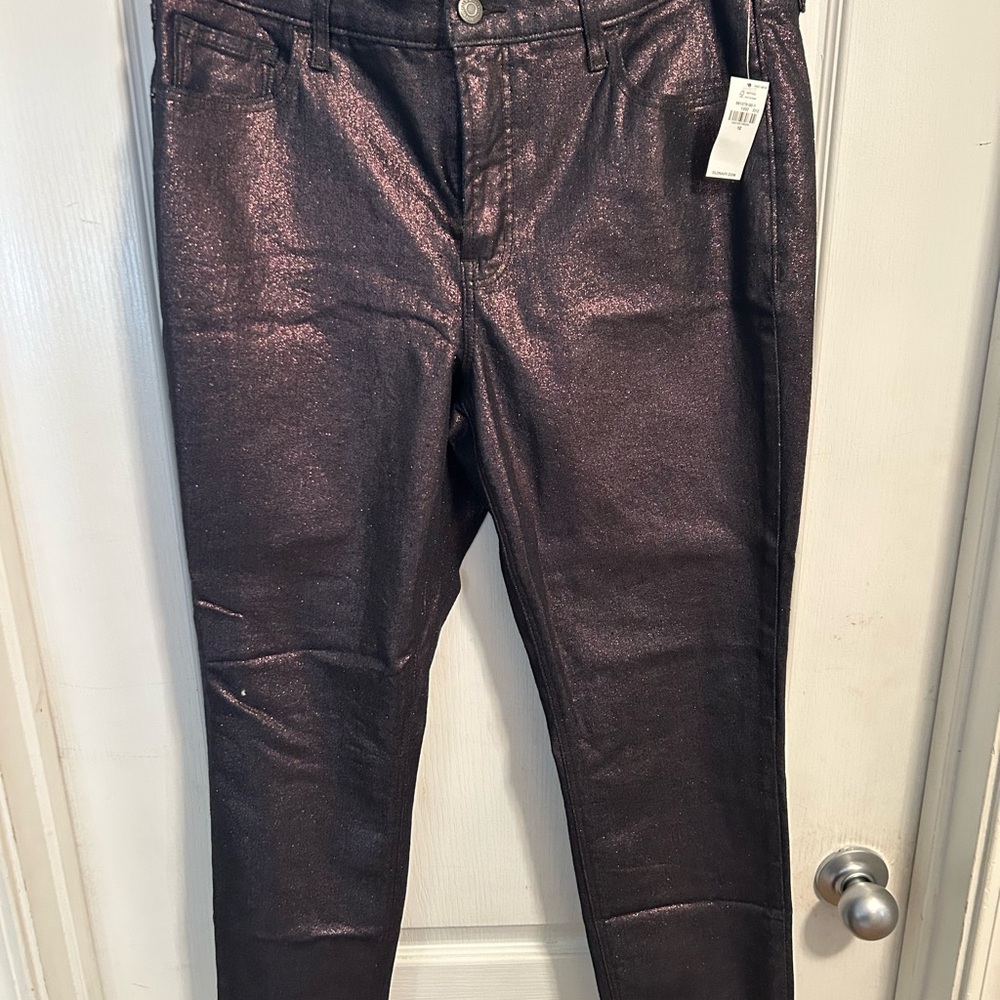 Old Navy Metallic Skinny Jeans - Shimmering Black